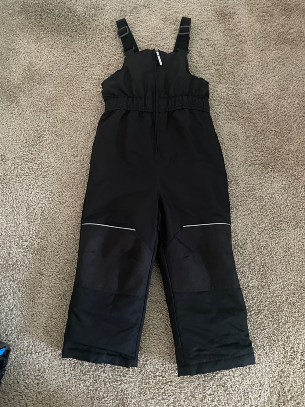 Swiss Tech Black Kids Snow Bib Overalls with Reflective Trim